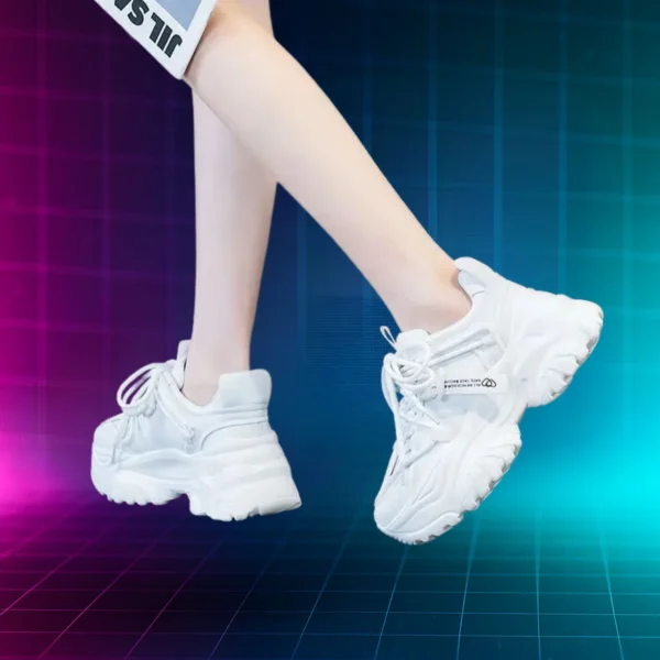 Big White Chunky Sneakers 3
