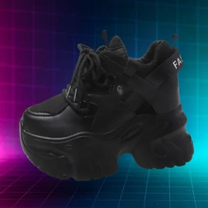Black Platform Sneakers for Women 1
