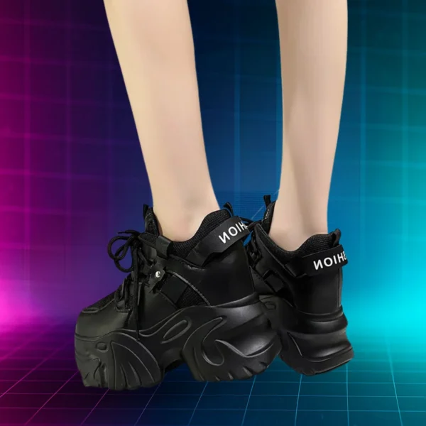 Black Platform Sneakers for Women 3