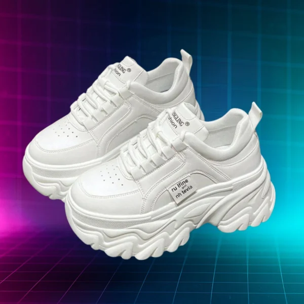 Chunky all White Sneakers 2