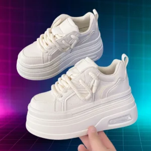 White Chunky Sneakers Women 1