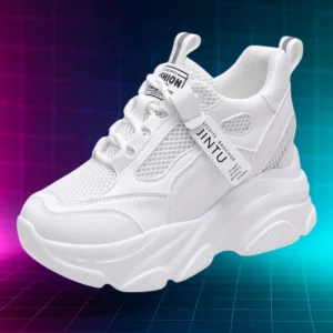 Womens White Chunky Sneakers 1